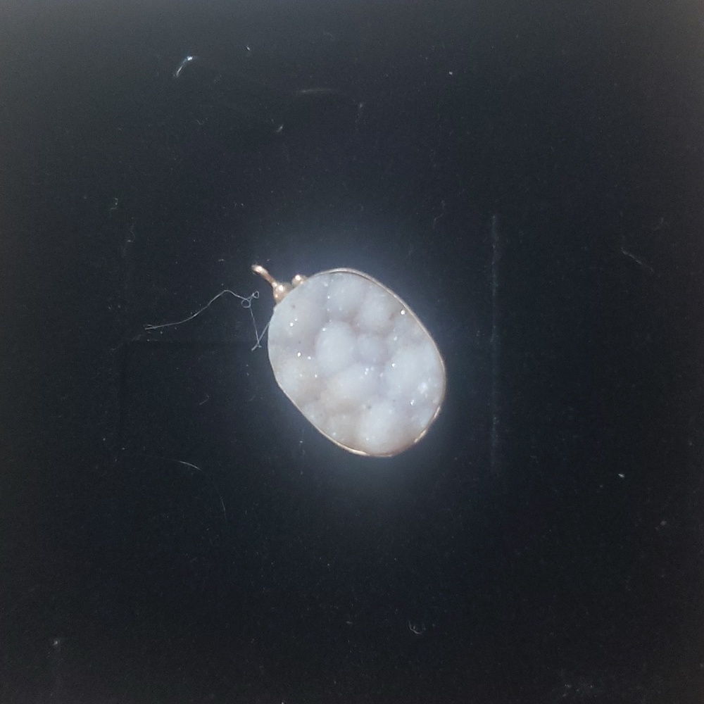 Sterling Silver and 10k Gold Bezel Druzy Pendant